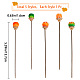 gorgecraft 5pcs 5 couleurs mignons bâtons de cheveux en résine orange(OHAR-GF0001-18)-2