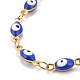 Enamel Horse Eye Link Chains Bracelet(BJEW-P271-05G-01)-2