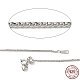 Rhodium Plated 925 Sterling Silver Wheat Chains Necklace for Women(STER-I021-02C-P)-1