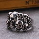Steam Punk Style Titanium Steel Multi-Skull Finger Rings(SKUL-PW0005-08F)-3