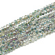 Chapelets de perles en verre galvanoplastique(X-EGLA-Q112-D03)-1