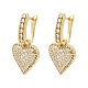 Brass Micro Pave Cubic Zirconia Hoop Dangle Earrings(EJEW-G471-15G)-6