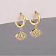 Brass Micro Pave Cubic Zirconia Dangle Leverback Earrings for Women(NU0406-1)-2