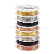 Copper Jewelry Wire, Mixed Color, 0.3mm/0.5mm, 8rolls/set(CWIR-BT0001-01)