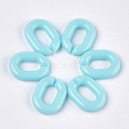 Acrylic Linking Rings, Quick Link Connectors, For Jewelry Chains Making, Oval, Sky Blue, 19x14x4.5mm, Hole: 11x5.5mm, about 680pcs/500g(OACR-S029-54B-06)
