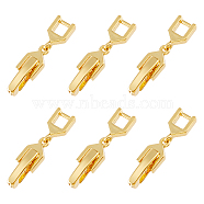 6Pcs Brass Fold Over Clasps, Pentagon, Real 24K Gold Plated, 22x5mm, Hole: 3x3mm(KK-FH0007-43A)