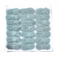 Faux Mink Fur Rectangle Decoration, Pom Pom Ball, for DIY Bowknot Hair Accessories Craft, Aqua, 8~8.5x3.7~4cm, about 21pcs/board(FIND-S320-01A-05)