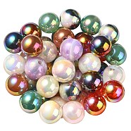 UV Plating Rainbow Iridescent Acrylic Beads, Round, Mixed Color, 15.5x15mm, Hole: 2.7mm(PACR-E001-03)