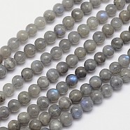 Natural Labradorite Round Bead Strands, 6mm, Hole: 1mm, about 59~62pcs/strand, 15.5 inch(G-I156-01-6mm)
