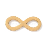 Golden Plated 304 Stainless Steel Charms, Laser Cut, Infinity, 12x5x1mm(STAS-K286-03L-G)