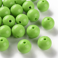 Opaque Acrylic Beads, Round, Lawn Green, 16x15mm, Hole: 2.8mm(X-MACR-S370-C16mm-A06)