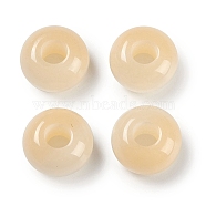 Resin European Beads, Large Hole Beads, Imitation Cat Eye, Rondelle, Pale Goldenrod, 13.5x7.5mm, Hole: 5mm(RESI-F055-08G)