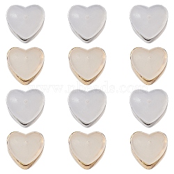 12Pcs 2 Colors Silicone Belt Earring Backs, Ear Nut, with Brass Findings, Heart, Platinum & Golden, 6.3x6x5mm, 6pcs/color(SIL-YW0001-16)