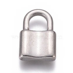 304 Stainless Steel Pendants, Padlock, Stainless Steel Color, 19x12x3.5mm, Hole: 6x6.5mm(STAS-H416-86P-B)