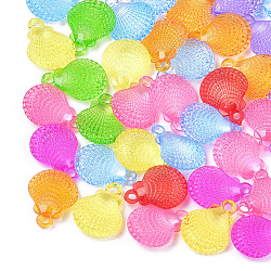 Transparent Acrylic Pendants, Scallop Shell Shape, Mixed Color, 25~25.5x19x6.5~7.5mm, Hole: 2.5~3mm, about 370pcs/500g(TACR-T005-18)