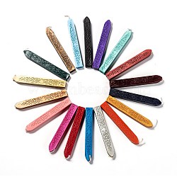 Wax Seal Sticks with Wick Cord, For Retro Vintage Wax Seal Stamp, Mixed Color, 90x11.5x10mm, 18 colors, 1pc/color, 18pcs/set(DIY-X0099-13)