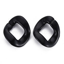 Acrylic Linking Rings, Quick Link Connectors, For Curb Chains Making, Oval, Black, 40~40.5x33~33.5x3~5mm, Hole: 22x18mm(SACR-P065-J04)