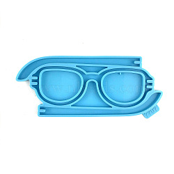 Silicone Glasses Frame Molds, Resin Casting Molds, for UV Resin, Epoxy Resin Craft Making, Deep Sky Blue, 68x160x7mm(OFST-PW0014-50B)