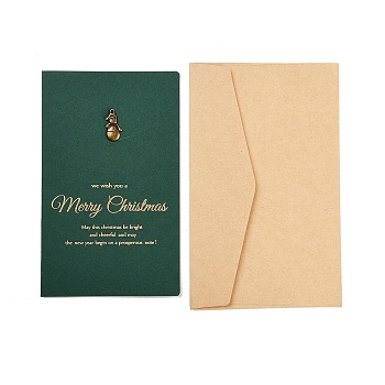 Rectangle Paper Greeting Card, with Envelope, Christmas Day Invitation Card, Snowman, 170x105x3.5mm