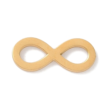 Golden Plated 304 Stainless Steel Charms, Laser Cut, Infinity, 12x5x1mm