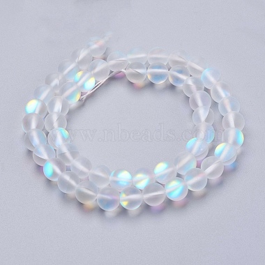Chapelets de perles en pierre de lune synthétique(G-K280-02-6mm-01)-2