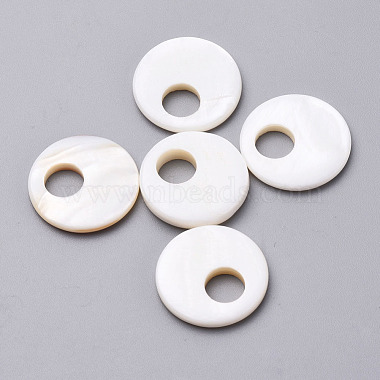 21mm Seashell Color Flat Round Freshwater Shell Beads