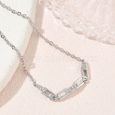 Brass Micro Pave Clear Cubic Zirconia Rectangle Link Bracelets(KK-CBA6980-15P)-2