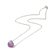 Natural Gemstone Heart Pendant Necklace with 304 Stainless Steel Cable Chains for Women(NJEW-JN03852-02)-5