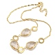 colliers plastrons en perles de verre à facettes en forme de larme(NJEW-R263-07G)-1