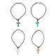 Synthetic Non-Magnetic Hematite Cross Pendant Necklaces for Women Men(NJEW-E097-01)-1