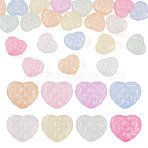 Luminous Transparent Acrylic Beads, Heart, with Glitter Powder, Glow in the Dark, Mixed Color, 17x20x10mm, Hole: 2.8mm, 30pcs(LACR-TA0001-07E)