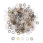 Iron Open Jump Rings, Round, Mixed Color, 5x0.7mm, 21 Gauge, Inner Diameter: 3.6mm, about 11000pcs/500g(JR5MM-M1)
