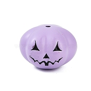 Halloween Theme Spray Painted Alloy Beads, Lead Free & Cadmium Free, Pumpkin, Lilac, 12x12x9.5mm, Hole: 1.2mm(PALLOY-D029-03F-RS)