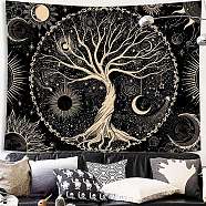 Polyester Wall Hanging Tapestry, for Bedroom Living Room Decoration, Rectangle, Tree of Life, 730x950mm(TREE-PW0001-35A-12)