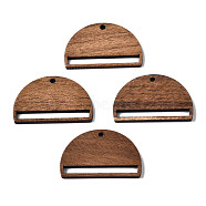 Walnut Wood Pendants, Half Round/Semicircle, Camel, 19x30x2mm, Hole: 1.8mm(WOOD-S054-44)