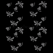 Glitter Hotfix Rhinestone, Iron on Rhinestone, Costume Accessories, Butterfly, Crystal, 390x167x0.3mm(DIY-WH0002-67)