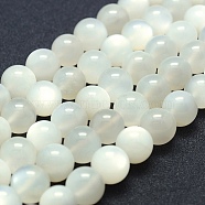 Natural White Moonstone Beads Strands, Grade A, Round, 12mm, Hole: 1.5mm, about 33pcs/strand, 15.1 inch(38.5cm)(G-P342-02A-12mm-A)