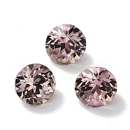 Glass Rhinestone Cabochons, Point Back & Back Plated, Faceted, Round, Light Peach, 6.2x5mm(RGLA-G020-05A-D508)