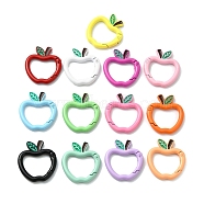 Spray Painted Alloy Spring Gate Ring, Apple, Mixed Color, 30x27.5x4.5mm(PALLOY-H131-06)
