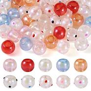 Pandahall 50Pcs 10 Colors Opaque Acrylic Beads, AB Color, Round, Mixed Color, 15.5x12.5mm, Hole: 7.8mm, 5pcs/color(OACR-TA0001-19)