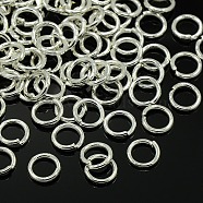 Silver Color Plated Alloy Jump Rings Jewelry Findings, Open Jump Rings, 18 Gauge, 8x1mm, Inner Diameter: 6mm(X-PALLOY-I035-8mm-S)