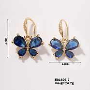 Exquisite Butterfly Ear Decor for Trendy Fashion Earlobe Design, Golden, Blue, 27x19mm(SK5754-2)