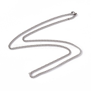 201 Stainless Steel Curb Chain Necklace for Men Women, Stainless Steel Color, 23.43 inch(59.5cm)(NJEW-P268-A37-1X5)