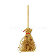 Halloween Theme Mini Witch Broom Party Decoration, Decorative Props for Garden, Home, Red, 95x40mm(HAWE-PW0001-106B)