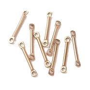 Ion Plating(IP) 304 Stainless Steel Connector Charms, Bar Links, Rose Gold, 15x2.5x1.2mm, Hole: 1.2mm(STAS-Q323-06B-RG)