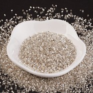 MGB Matsuno Glass Beads, Japanese Seed Beads, 15/0 Silver Lined Round Hole Glass Seed Beads, Two Cut, Hexagon, Creamy White, 1x1x1mm, Hole: 0.8mm, about 5400pcs/20g(X-SEED-Q023B-34)