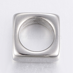 Tarnish Resistant 304 Stainless Steel Linking Rings, Square, Stainless Steel Color, 12x12x5mm, Hole: 8.5mm(STAS-F150-100P)