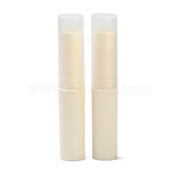DIY PP Empty Lipstick Bottle, Lip Balm Tube, with Cap, Column, Beige, 1.5x8.3cm, Hole: 10.5mm(MRMJ-K013-02B)
