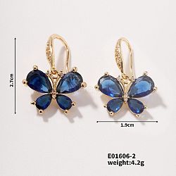 Exquisite Butterfly Ear Decor for Trendy Fashion Earlobe Design, Golden, Blue, 27x19mm(SK5754-2)