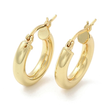 Rack Plating Brass Hoop Earrings, Long-Lasting Plated, Cadmium Free & Lead Free, Real 18K Gold Plated, 21x20x4mm